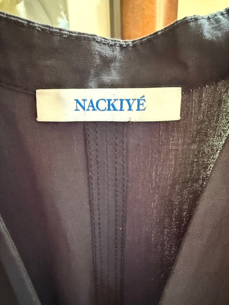 Nackiye Linen Cotton Dress Size Smocked Waist Sleeveless V Neck Ruffle Hem Us 4 — image 3 of 6